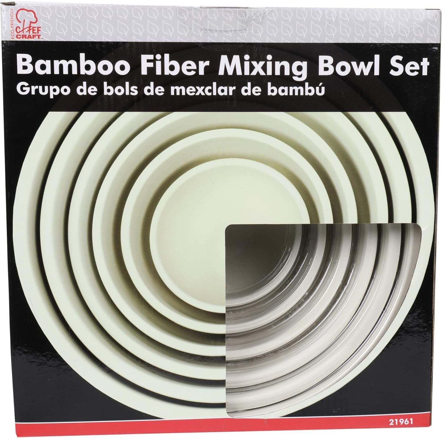 Eco Bamboo Fiber Mixing Bowl Set, 6 Piece Set, Natural
