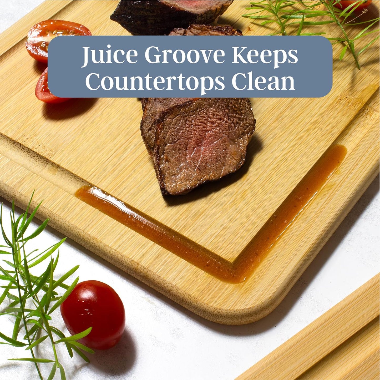 3-Piece Cutting Board Set — Kitchen Chopping Boards with Juice Grooves, Premium Bamboo Cutting Boards for Meat, Vegetables and Cheese